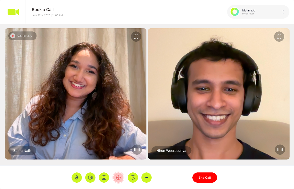 Live video mentoring and Q&A session with Metana instructors